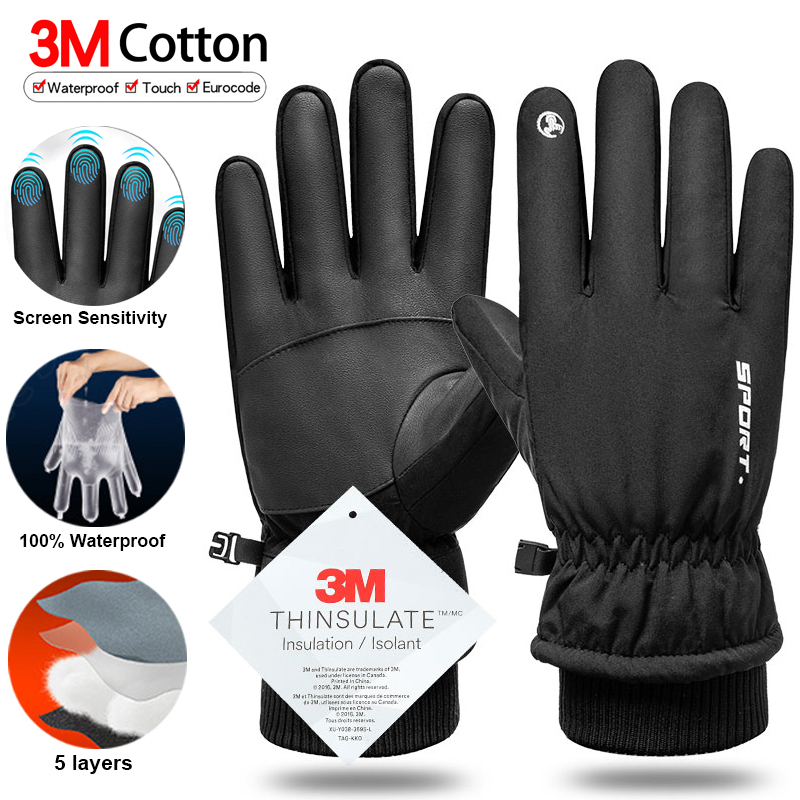 Ski Glove Waterproof - Guanti da sci da ciclismo invernali